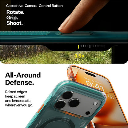 Custodia per Apple iPhone 17 Pro Max, Torras, Ostand Spin Air, Verde
