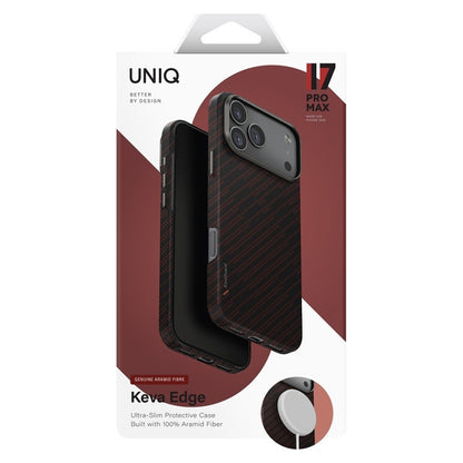 Custodia MagSafe per Apple iPhone 17 Pro Max, UNIQ, Keva MagClick, Nera Rossa