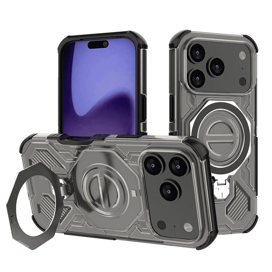 Custodia per Apple iPhone 17 Pro, Techsuit, Carbon Shield Pro, Nero Chiaro