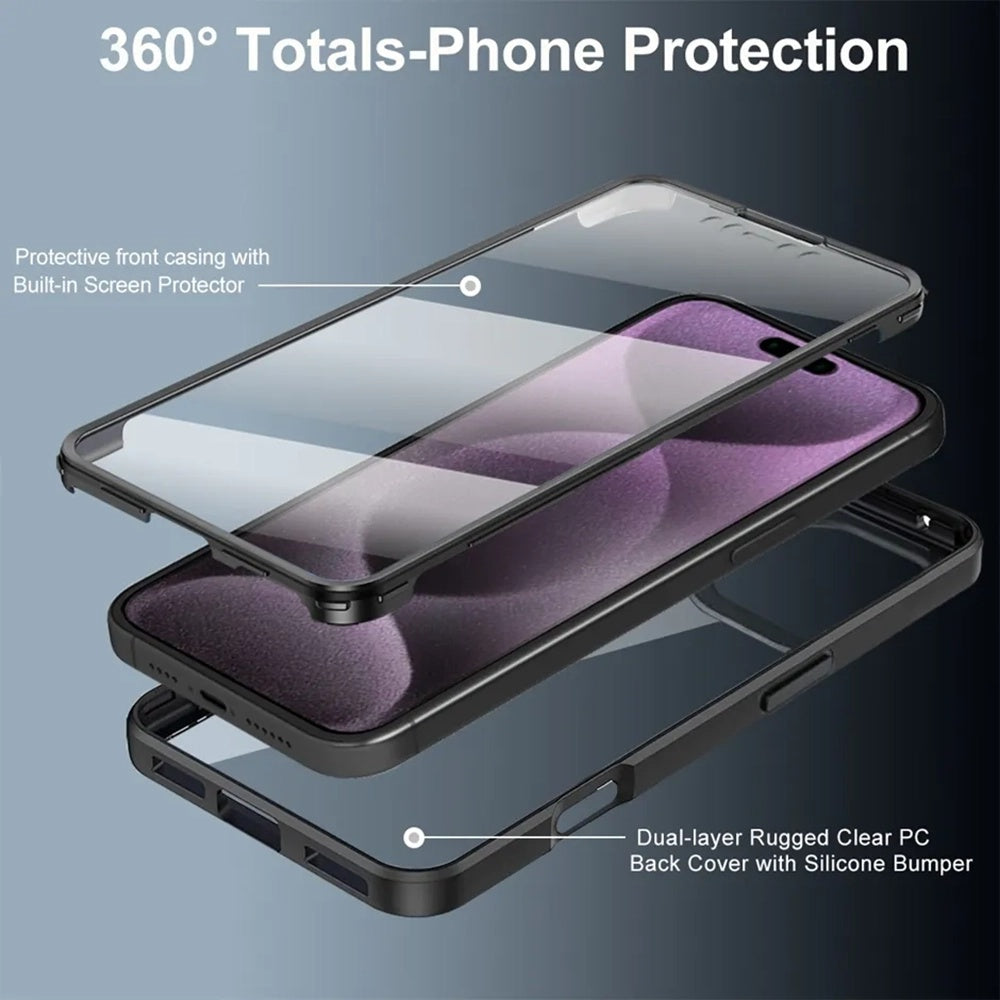 Custodia per Apple iPhone 17 Pro, Techsuit, ColorVerse 360, Nera