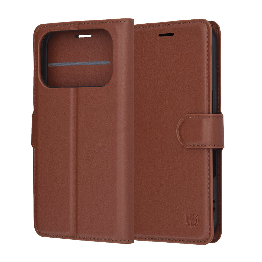 Custodia per Apple iPhone 17 Pro, Techsuit, Leather Folio, Marrone