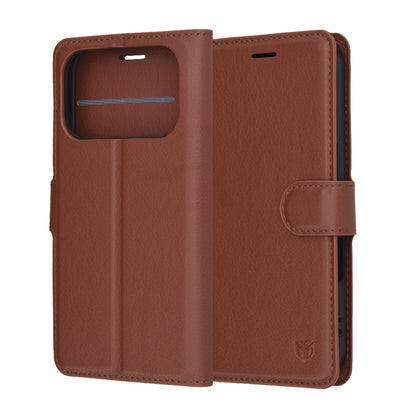 Custodia per Apple iPhone 17 Pro, Techsuit, Leather Folio, Marrone