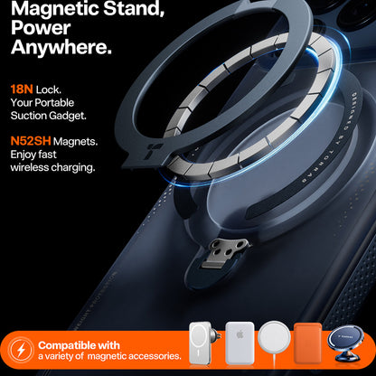 Custodia per Apple iPhone 17 Pro, Torras, Ostand Spin Air, Blu