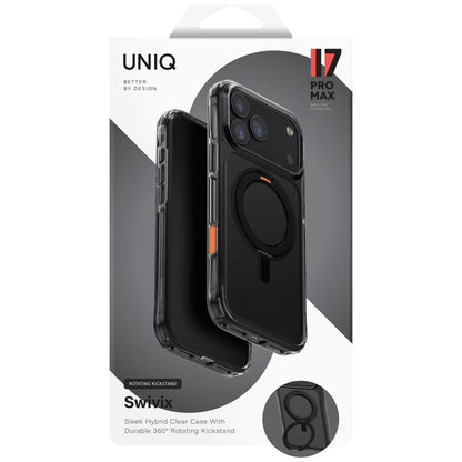 Custodia per Apple iPhone 17 Pro, UNIQ, Swivix, Nera