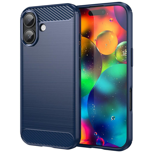 Custodia per Apple iPhone 17, Techsuit, Carbonio, Blu