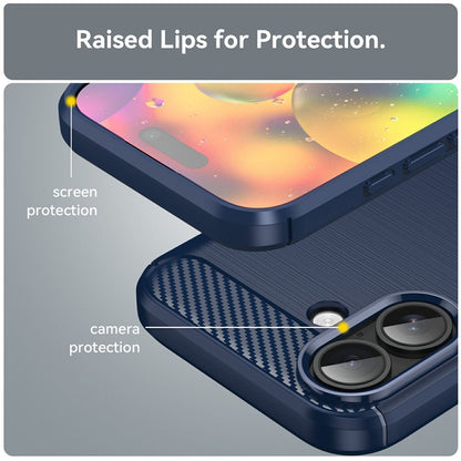 Custodia per Apple iPhone 17, Techsuit, Carbonio, Blu