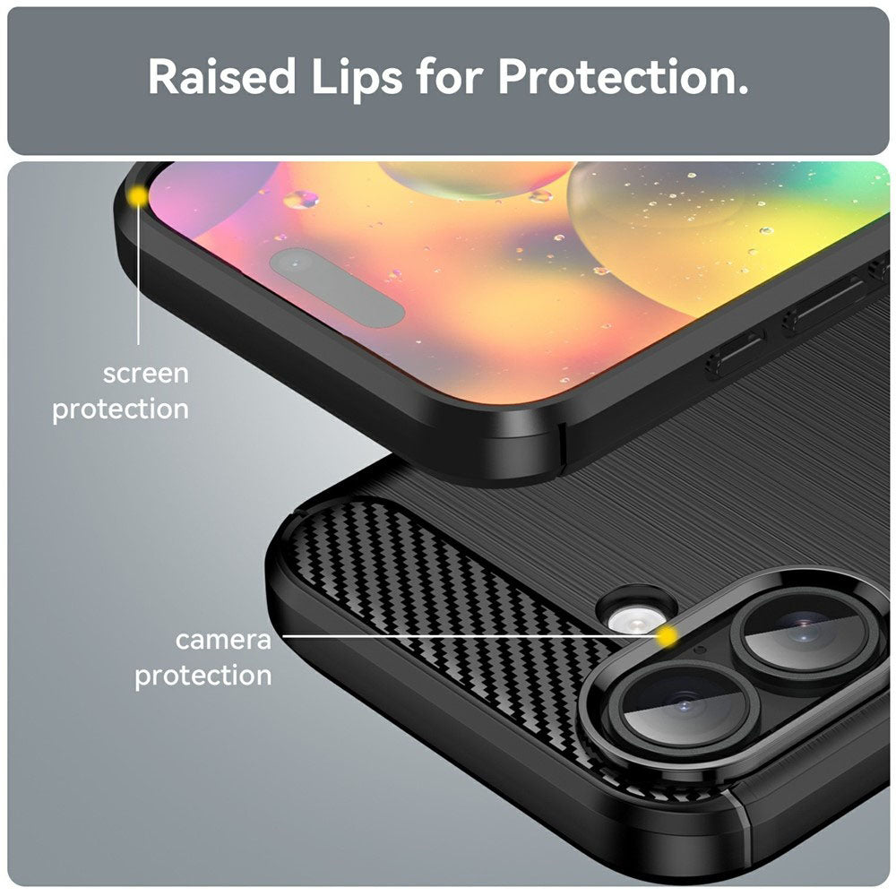 Custodia per Apple iPhone 17, Techsuit, Carbonio, Nera