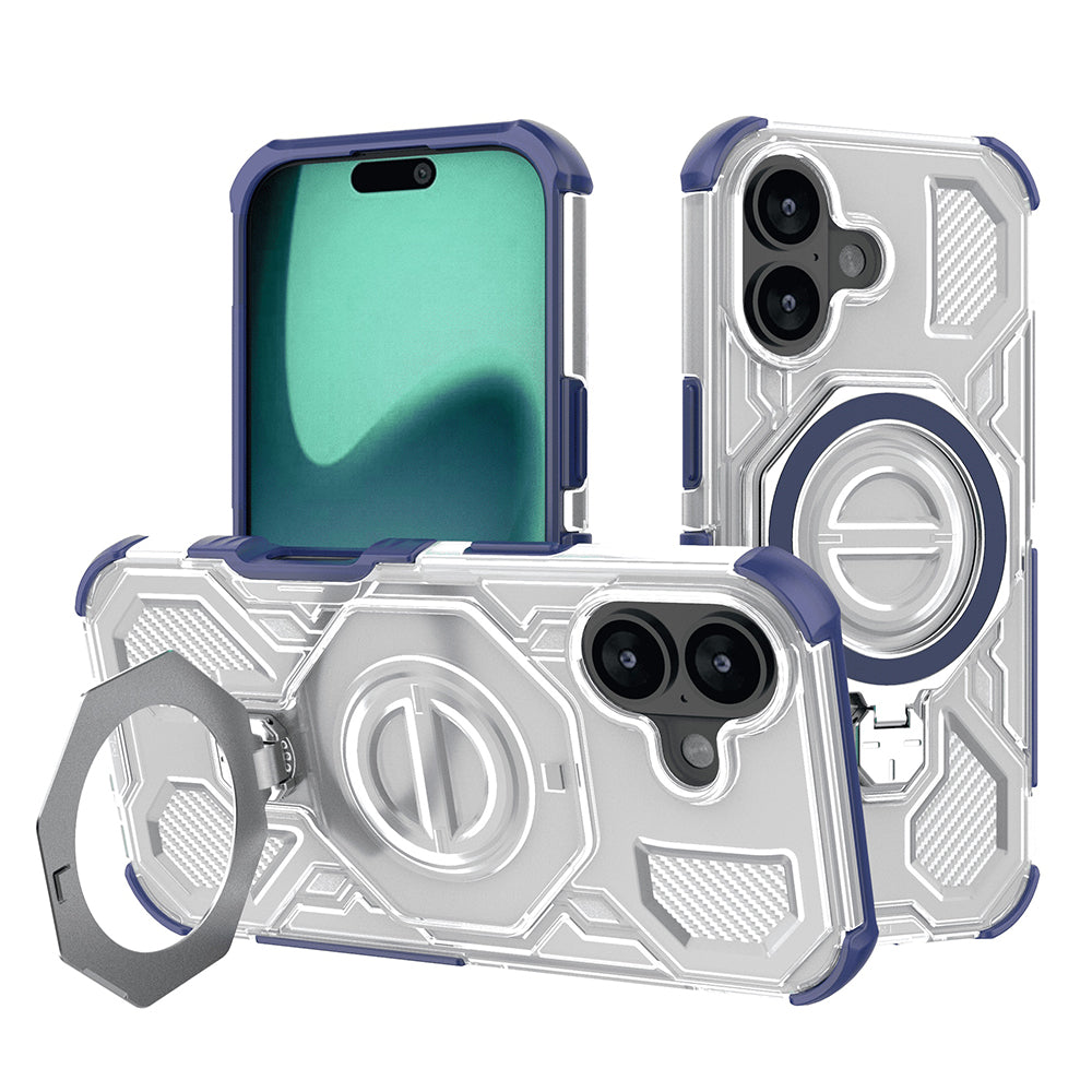 Custodia per Apple iPhone 17, Techsuit, Carbon Shield Pro, Blu