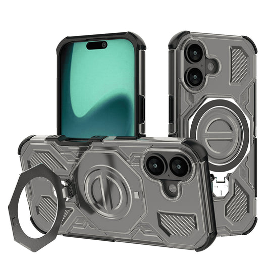 Custodia per Apple iPhone 17, Techsuit, Carbon Shield Pro, Nero Chiaro