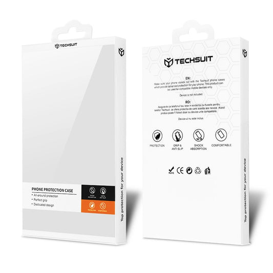Custodia per Apple iPhone 17, Techsuit, Carbon Shield Pro, Nero Chiaro