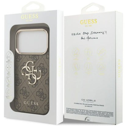 Custodia per Apple iPhone 18 Pro / 17 Pro, Guess, 4G Big Classic Logo, Marrone