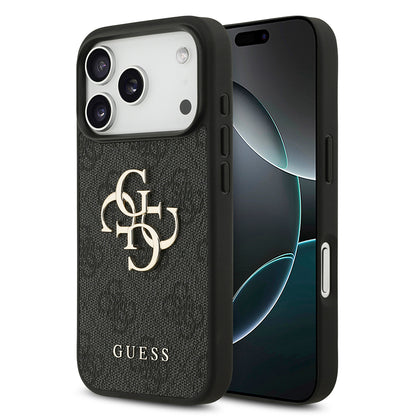 Custodia per Apple iPhone 18 Pro / 17 Pro, Guess, 4G Big Logo, Nera