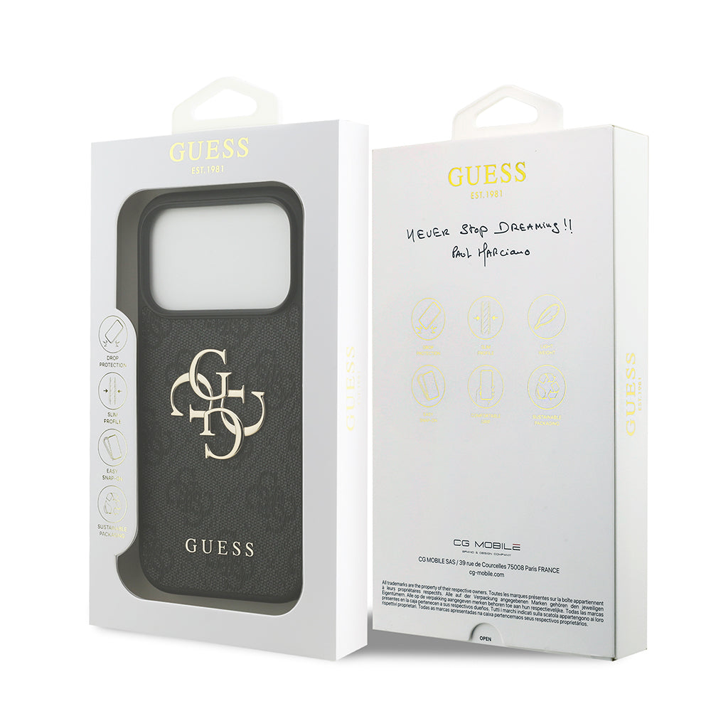 Custodia per Apple iPhone 18 Pro / 17 Pro, Guess, 4G Big Logo, Nera