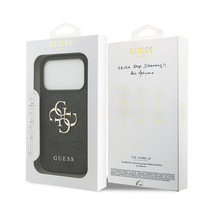 Custodia per Apple iPhone 18 Pro / 17 Pro, Guess, 4G Big Logo, Nera