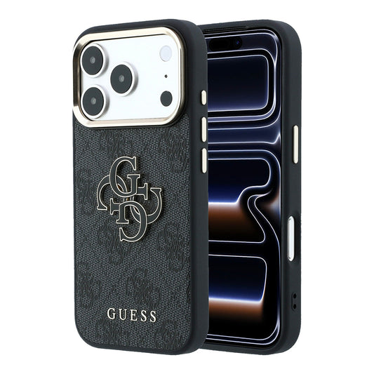 Custodia per Apple iPhone 18 Pro / 17 Pro, Guess, 4G Big Resin Logo, Nera