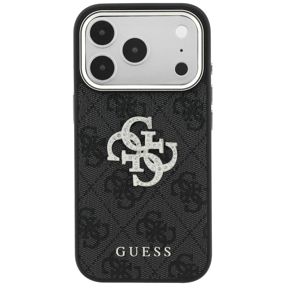 Custodia per Apple iPhone 18 Pro / 17 Pro, Guess, 4G Big Strass Logo, Nera