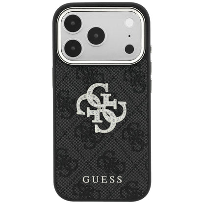 Custodia per Apple iPhone 18 Pro / 17 Pro, Guess, 4G Big Strass Logo, Nera