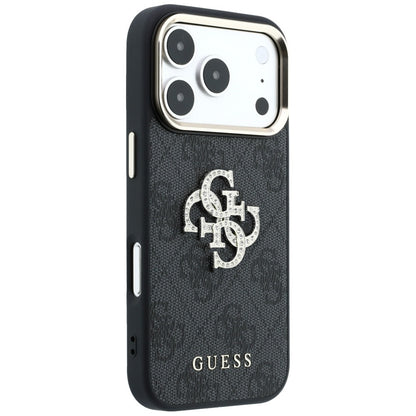 Custodia per Apple iPhone 18 Pro / 17 Pro, Guess, 4G Big Strass Logo, Nera