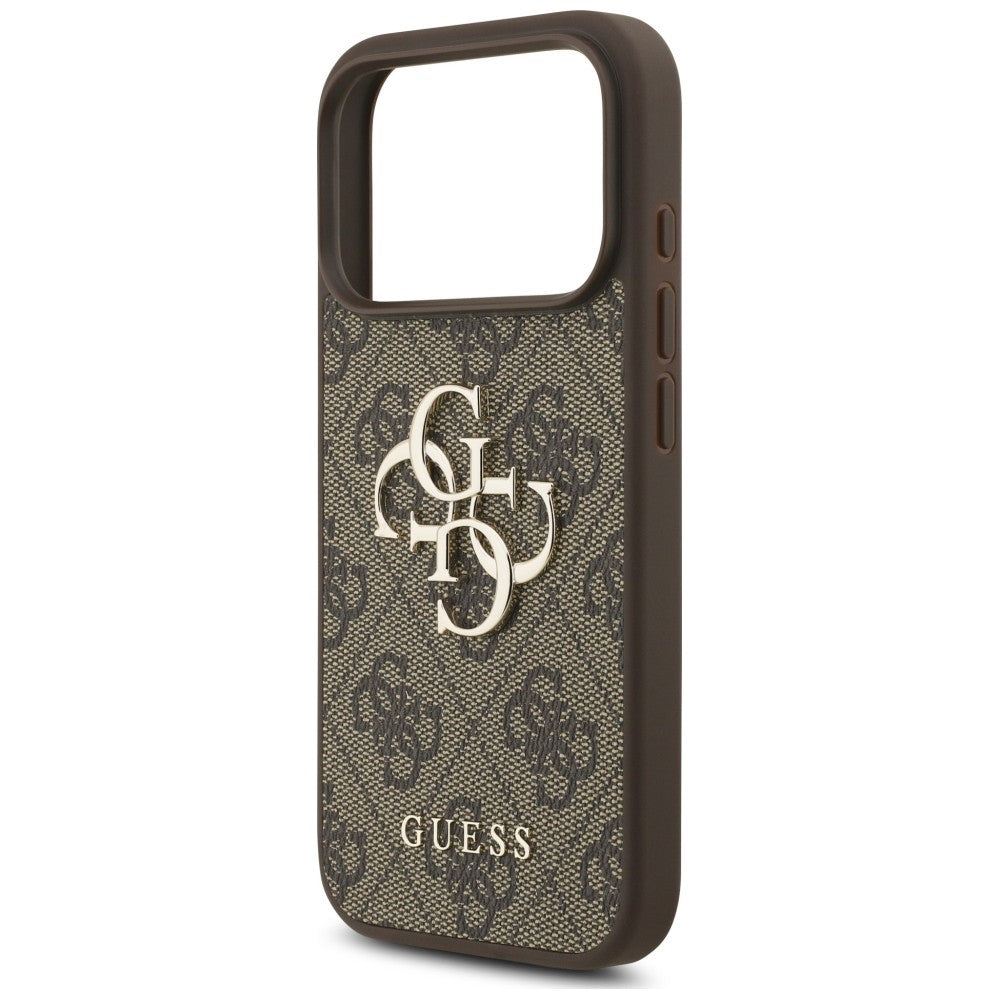 Custodia per Apple iPhone 18 Pro / 17 Pro, Guess, 4G Classic Logo con cinturino, Marrone
