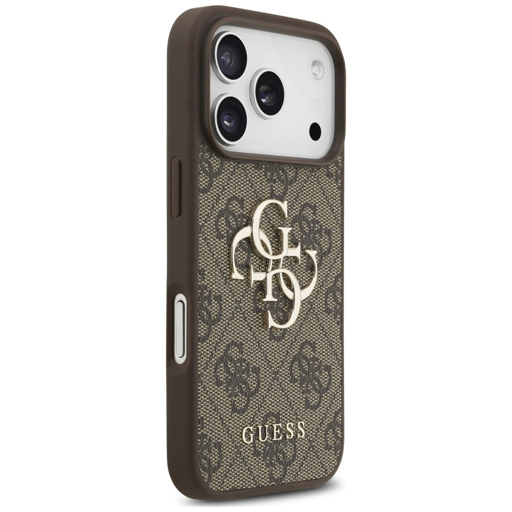 Custodia per Apple iPhone 18 Pro / 17 Pro, Guess, 4G Classic Logo con cinturino, Marrone