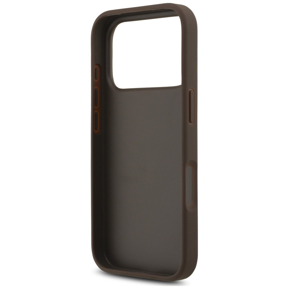 Custodia per Apple iPhone 18 Pro / 17 Pro, Guess, 4G Classic Logo con cinturino, Marrone