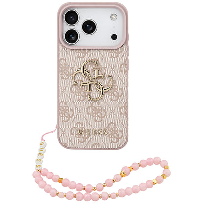 Custodia per Apple iPhone 18 Pro / 17 Pro, Guess, 4G Classic Logo con Cinturino, Rosa