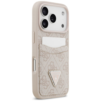 Custodia per Apple iPhone 18 Pro / 17 Pro, Guess, 4G Double Card Triangle, rosa