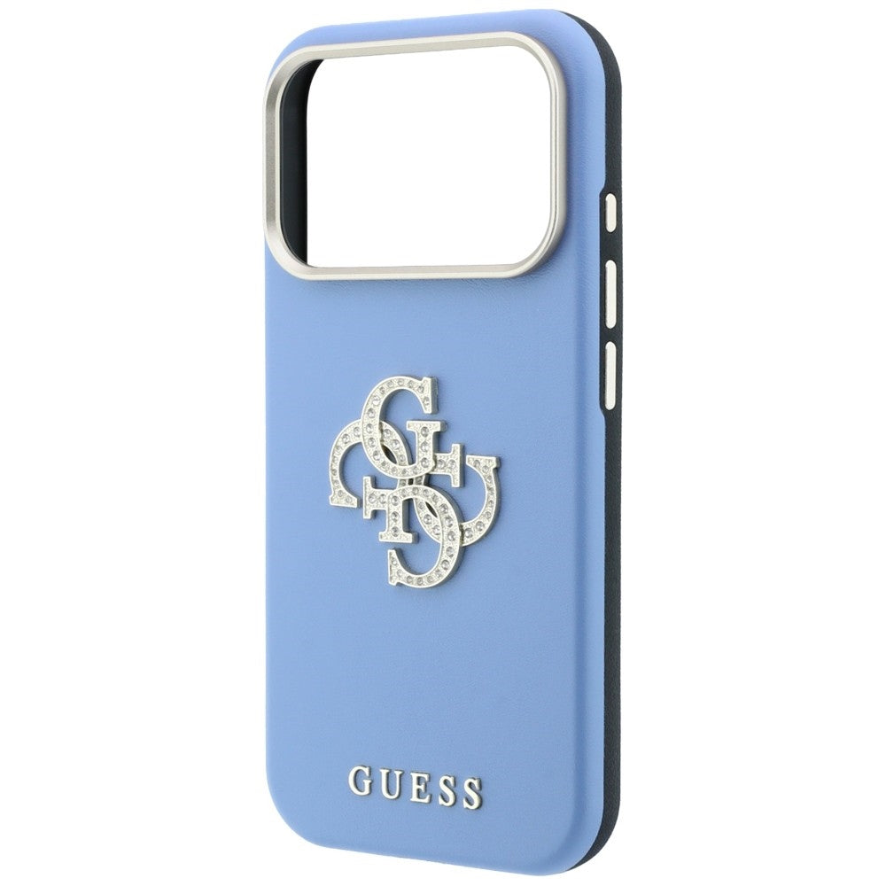Custodia per Apple iPhone 18 Pro / 17 Pro, Guess, Smooth Big Strass Logo, Bleu