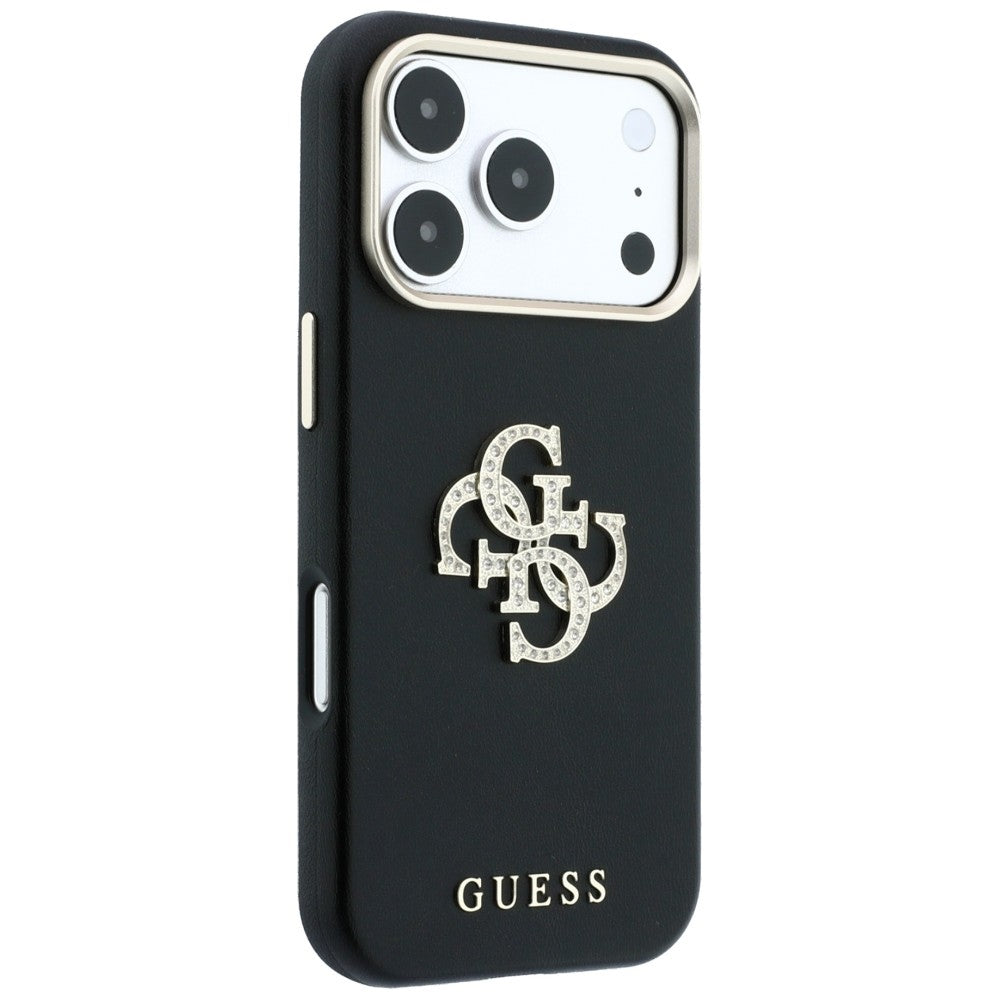 Custodia per Apple iPhone 18 Pro / 17 Pro, Guess, Smooth Big Strass Logo, Nera