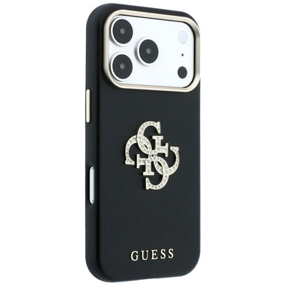Custodia per Apple iPhone 18 Pro / 17 Pro, Guess, Smooth Big Strass Logo, Nera