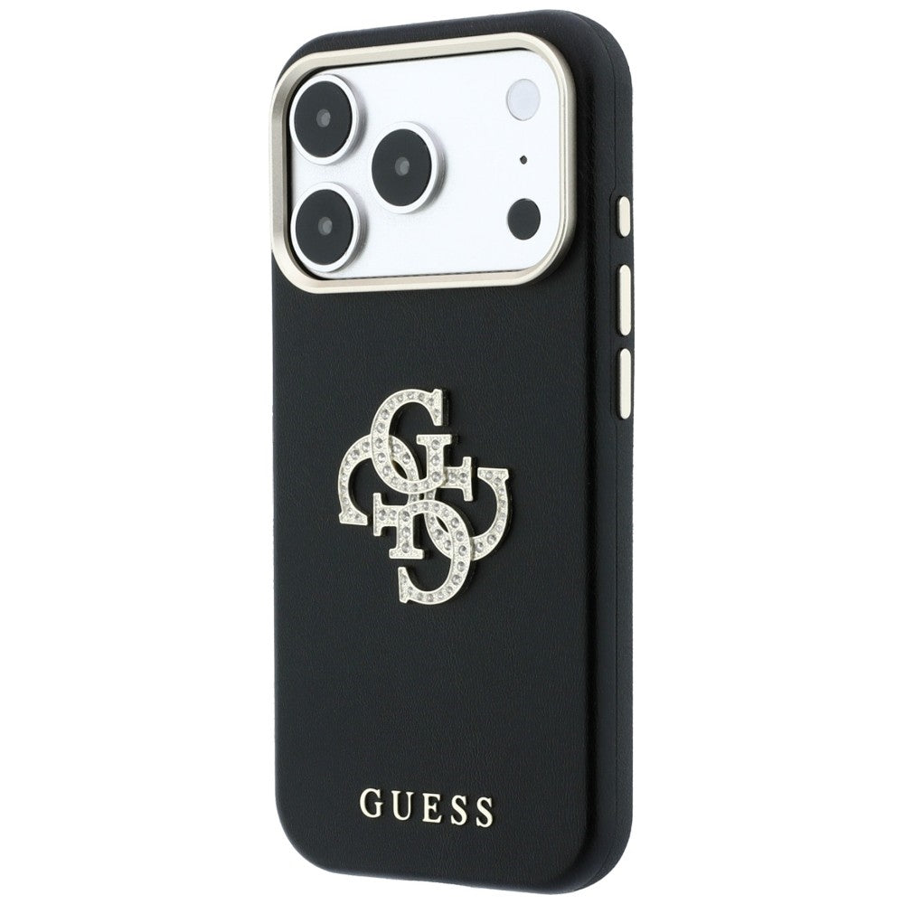 Custodia per Apple iPhone 18 Pro / 17 Pro, Guess, Smooth Big Strass Logo, Nera