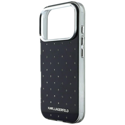 Case for Apple iPhone 18 Pro / 17 Pro, Karl Lagerfeld, IML Rhinestones and Electroplated Logo, Black