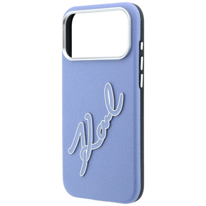 Custodia per Apple iPhone 18 Pro / 17 Pro, Karl Lagerfeld, Smooth Big Resin Signature Logo, Bleu