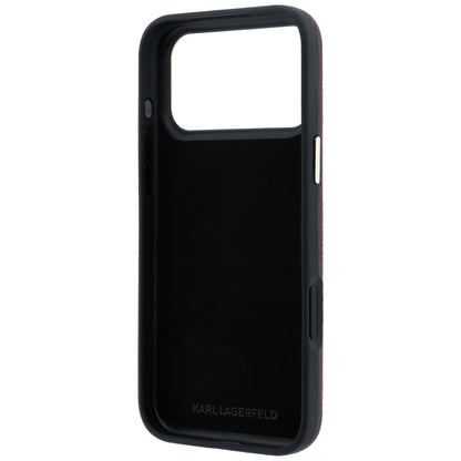 Custodia per Apple iPhone 18 Pro / 17 Pro, Karl Lagerfeld, Smooth Big Resin Signature Logo, Vinaccia