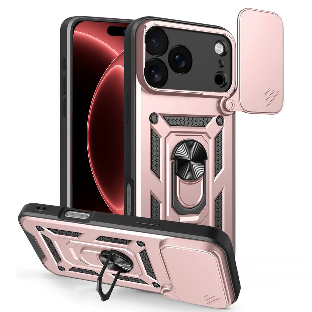 Custodia per Apple iPhone 18 Pro / 17 Pro, Techsuit, CamShield, Rosa Oro