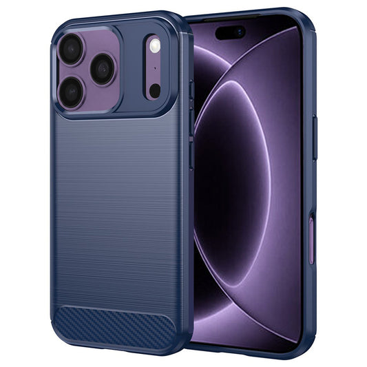 Custodia per Apple iPhone 18 Pro / 17 Pro, Techsuit, Carbonio, Blu