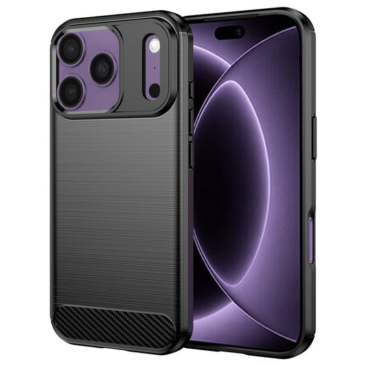 Custodia per Apple iPhone 18 Pro / 17 Pro, Techsuit, Carbonio, Nera
