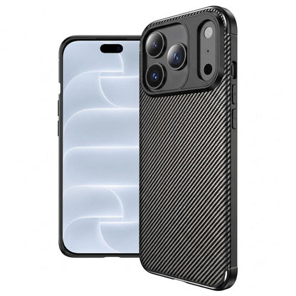 Custodia per Apple iPhone 18 Pro / 17 Pro, Techsuit, CarbonFiber, nera