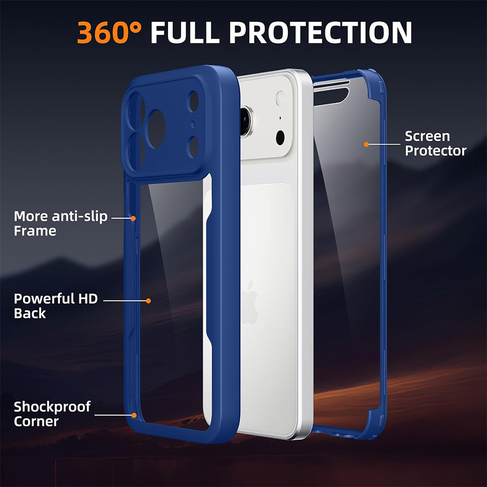 Custodia per Apple iPhone 18 Pro / 17 Pro, Techsuit, ColorVerse 360, Blu