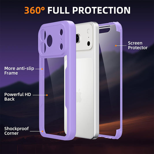 Case for Apple iPhone 18 Pro / 17 Pro, Techsuit, ColorVerse 360, Purple