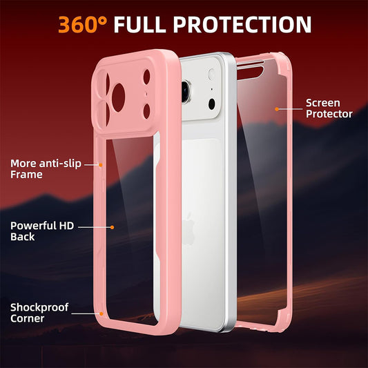 Case for Apple iPhone 18 Pro / 17 Pro, Techsuit, ColorVerse 360, Pink
