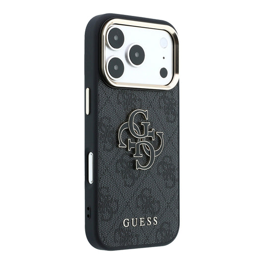 Custodia per Apple iPhone 18 Pro Max / 17 Pro Max, Guess, Logo 4G Grande in Resina, Nera