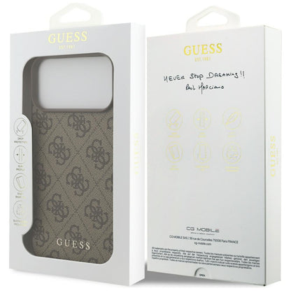 Custodia per Apple iPhone 18 Pro Max / 17 Pro Max, Guess, 4G Classic Logo, Marrone