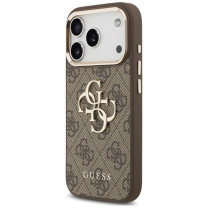 Custodia per Apple iPhone 18 Pro Max / 17 Pro Max, Guess, 4G Classic Logo con Cinturino, Marrone Dorato