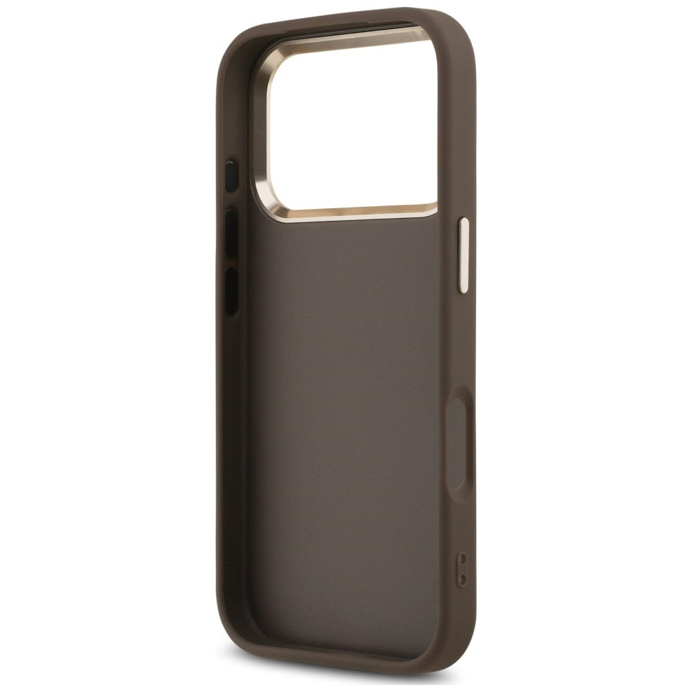 Custodia per Apple iPhone 18 Pro Max / 17 Pro Max, Guess, 4G Classic Logo con Cinturino, Marrone Dorato