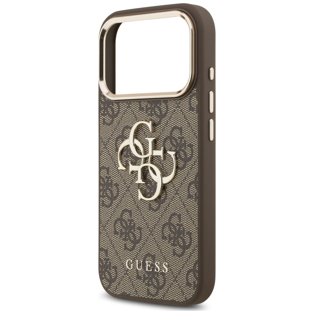 Custodia per Apple iPhone 18 Pro Max / 17 Pro Max, Guess, 4G Classic Logo con Cinturino, Marrone Dorato