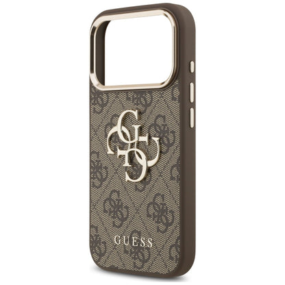 Custodia per Apple iPhone 18 Pro Max / 17 Pro Max, Guess, 4G Classic Logo con Cinturino, Marrone Dorato