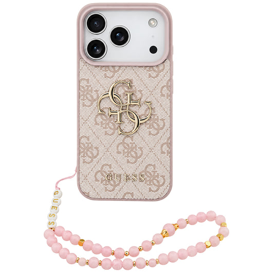 Custodia per Apple iPhone 18 Pro Max / 17 Pro Max, Guess, 4G Classic Logo con Cinturino, Rosa