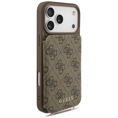 Custodia per Apple iPhone 18 Pro Max / 17 Pro Max, Guess, 4G Crossbody Cardslot, Marrone