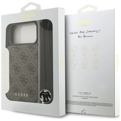 Custodia per Apple iPhone 18 Pro Max / 17 Pro Max, Guess, 4G Crossbody Cardslot, Marrone
